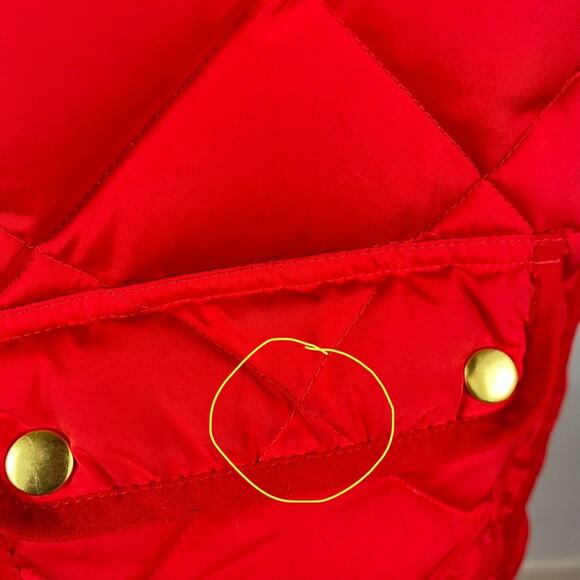 J. Crew Red Puffer Vest with Snap Pockets - Picture 6 of 11